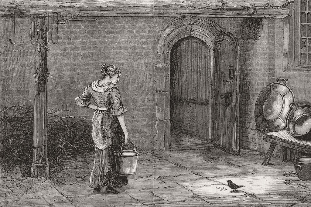 FARMING. The Old Dairy door 1877 antique vintage print picture